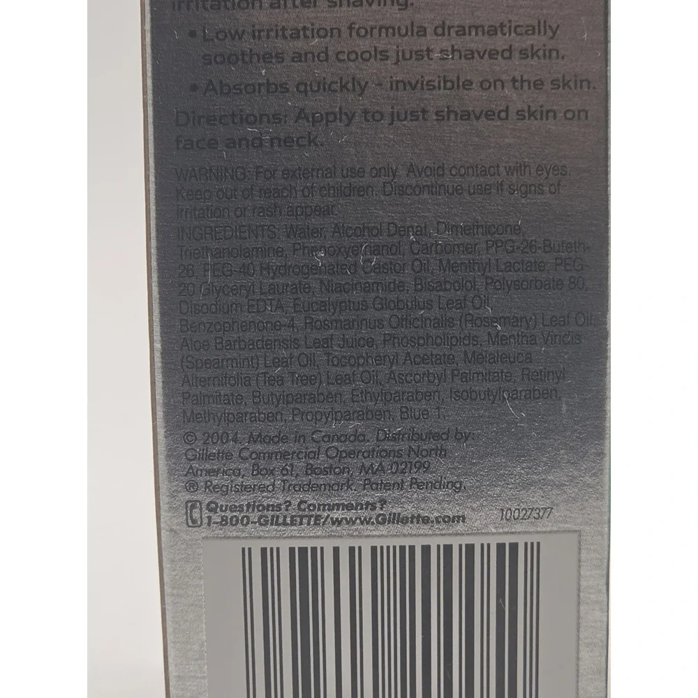 2004 Gillette Complete Skincare Protect Aftershave Gel 3.4oz New